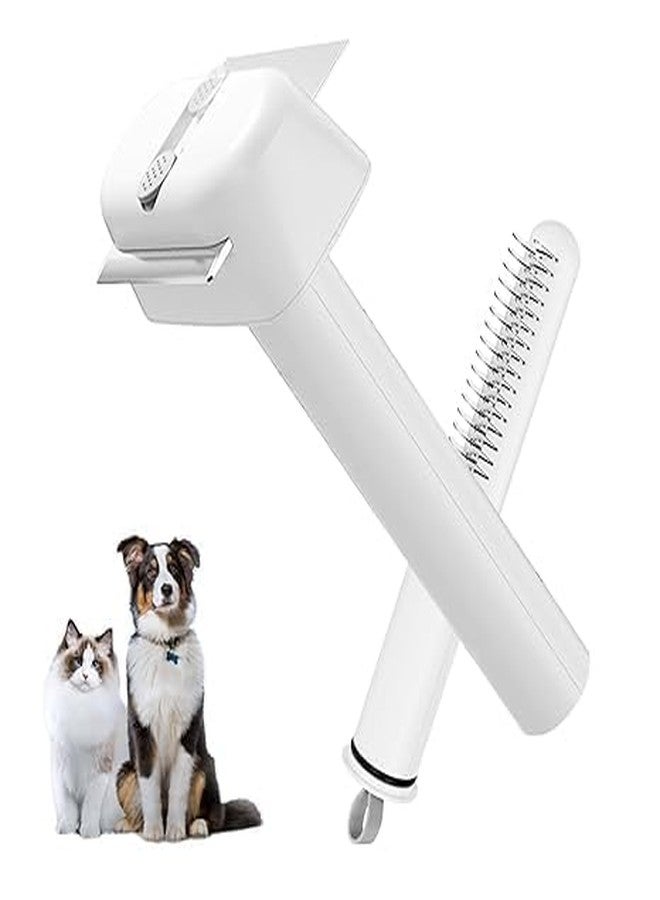 VALUEVIBES 3-in-1 Cat Grooming Kit with Shedding Brush, Slicker Comb & Massage Glove | Pet Grooming Set for Short & Long Fur | Removes Loose Hair, Tangles & Dandruff | For Indoor & Outdoor Cats (White) (WHITE) - Image 1